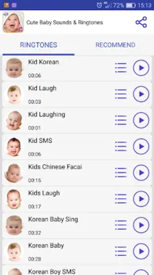 Cute Baby Sounds & Ringtones android App screenshot 7